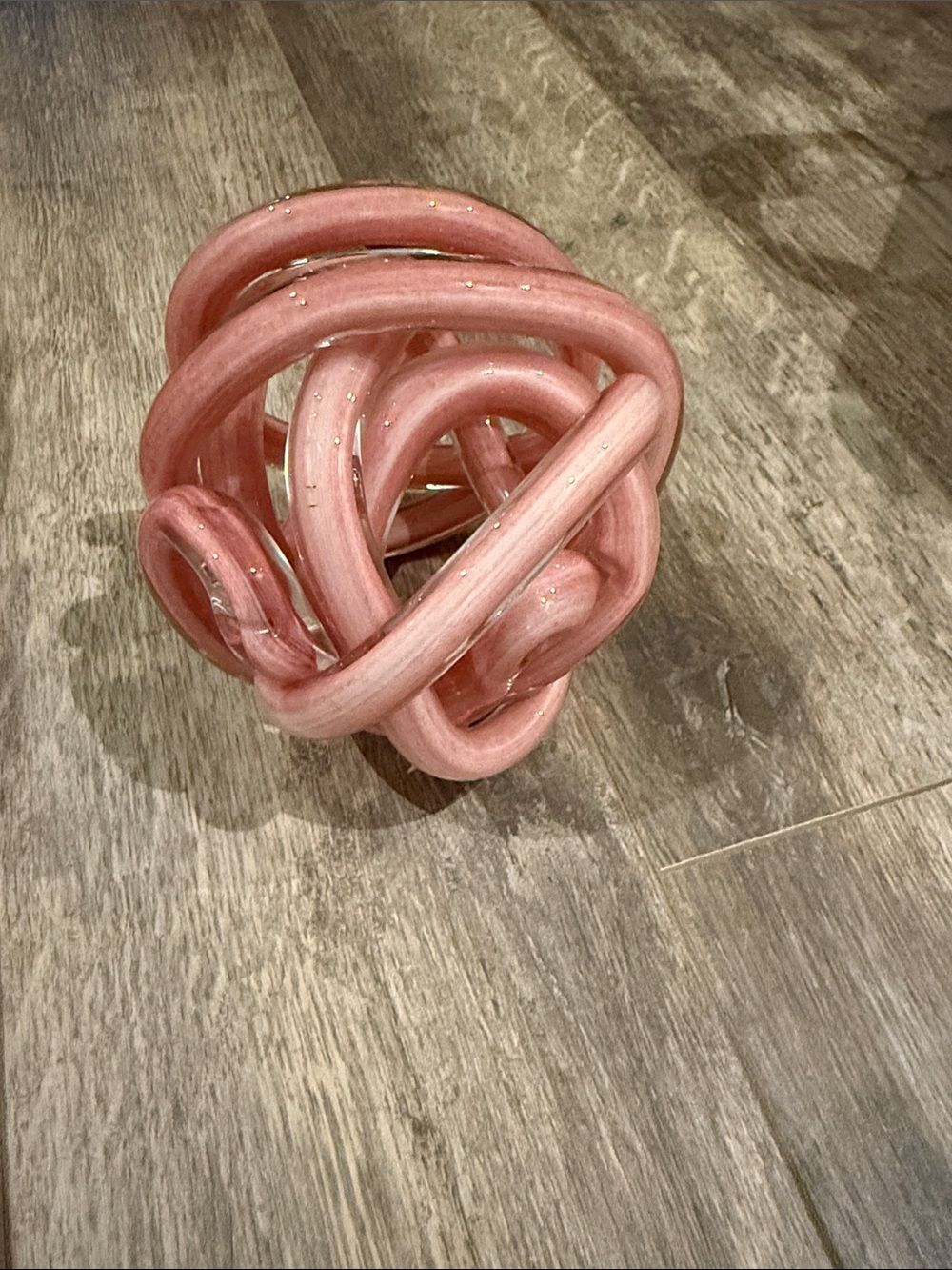 Decorative Pink Ceramic Knot Sculpture - Brand Unknown